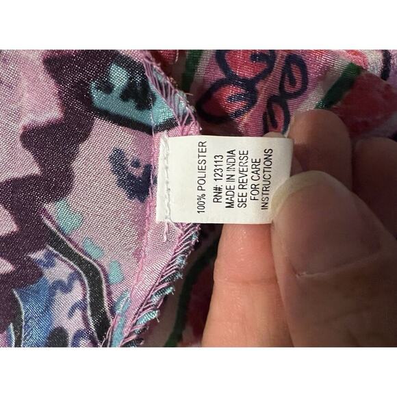 Vintage maxi dress sz M vacation resort Cleopatra Pink Long V Neck - Picture 7 of 10